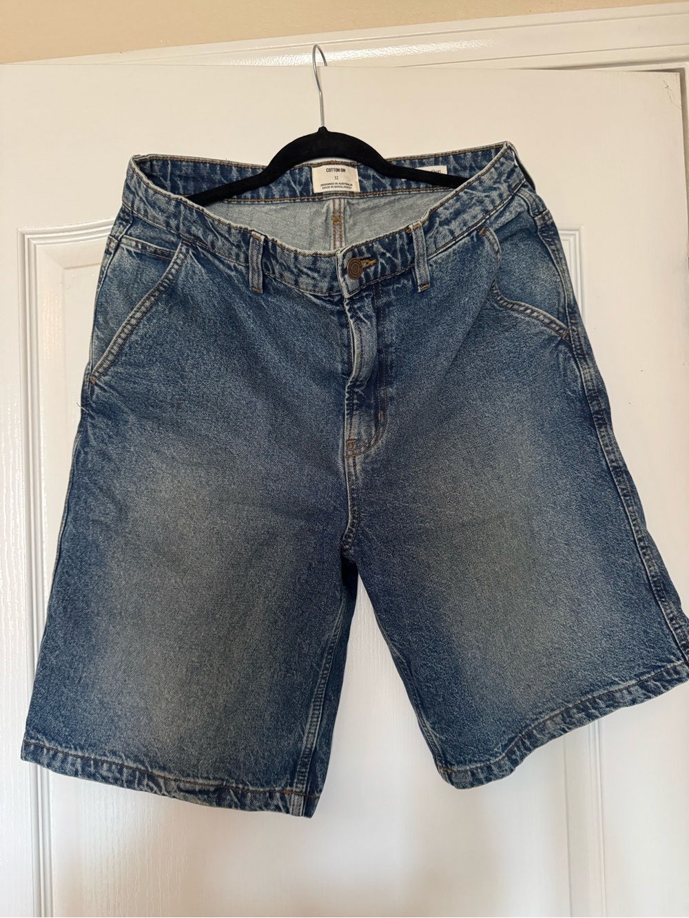 Cotton On Men's Blue Denim Jean Shorts